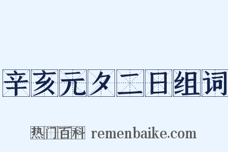 辛亥元夕二日组词是什么意思的图片